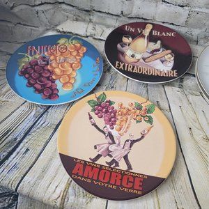 3 Pottery Barn Wine Bar Cocktail Appetizer Cheese Plates Amorce Fun Appx 8.25 In